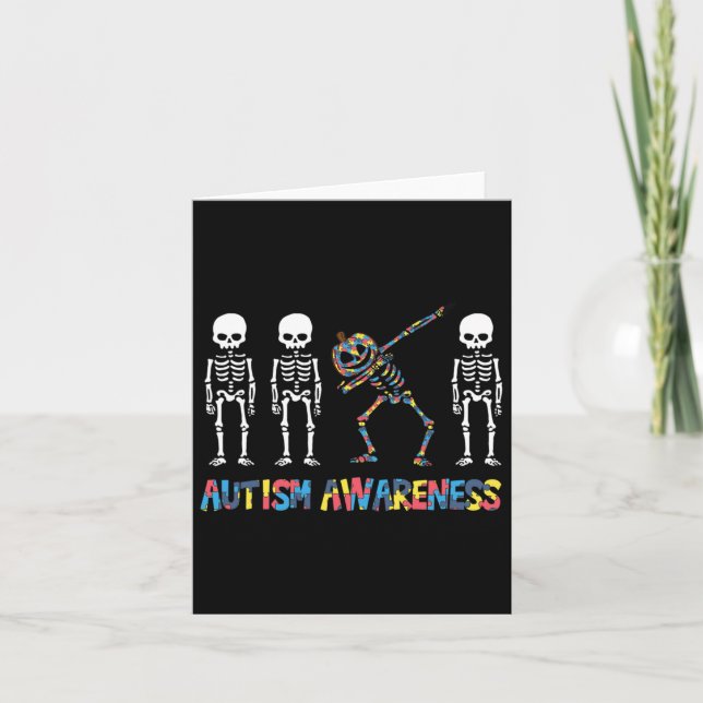 Carte Dabbing Skeleton Citrouille Sensibilisation sur l' (Devant)