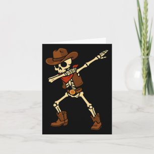Carte Dabbing Skeleton Cowboy Halloween Costume garçons