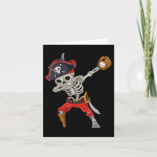 Carte Dabbing Skeleton Pirate Baseball Drôle Halloween S