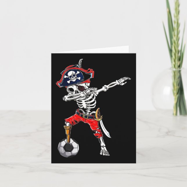 Carte Dabbing Skeleton Pirate Et Soccer Ll Halloween Co (Devant)