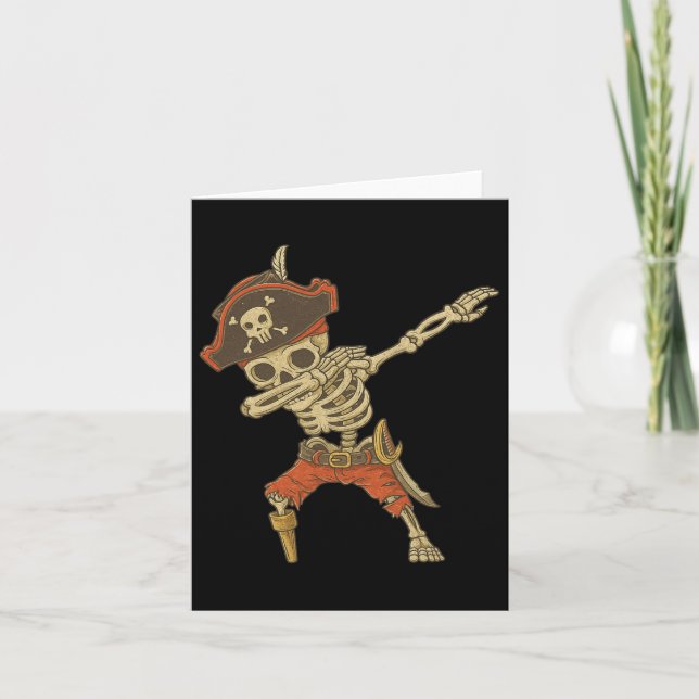 Carte Dabbing Skeleton Pirate Halloween Jolly roger pour (Devant)