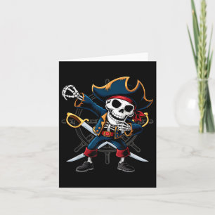 Carte Dabbing Skeleton Pirate Halloween Jolly roger pour