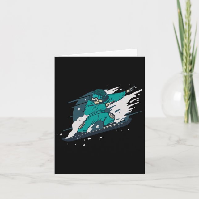 Carte Dabbing Skeleton Snowboard Snowboard Snowboardin (Devant)