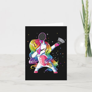 Carte Dabbing Unicorn Jouer Badminton Joueur Lover Mat
