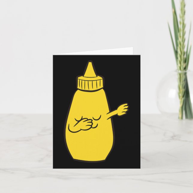Carte Dabbing Yellow Mustard Squeeze Bottle Dancin drôle (Devant)