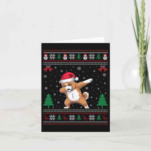 Carte Dabbing Zuchon Chien Santa Hat Garçons Filles Enfa (Devant)