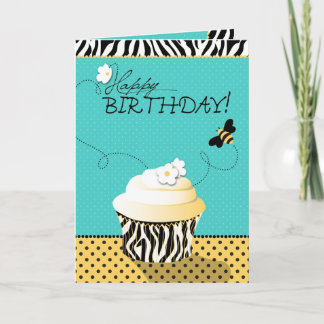 Carte d'abeille d'anniversaire
