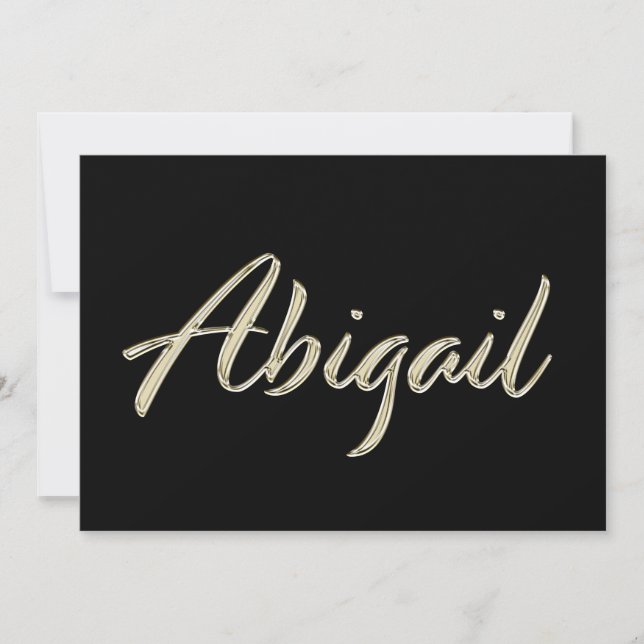 Carte d'Abigail white gold Handwriting (Devant)