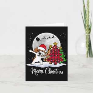 Carte Dabing Beagle Dab Chien Santa Hat Arbre de Noël Fu