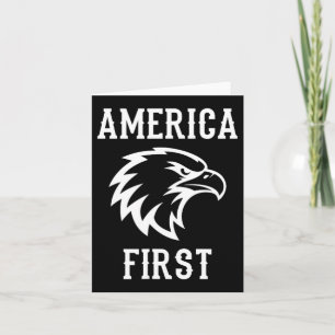 Carte D'abord l'Amérique Drapeau USA Patriotique 4 juill