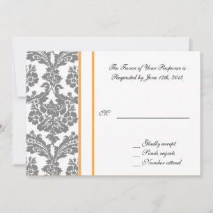 carte d'acceptation de mariage, damas noir