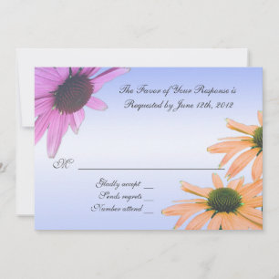 carte d'acceptation de mariage,fleurs de marguerit