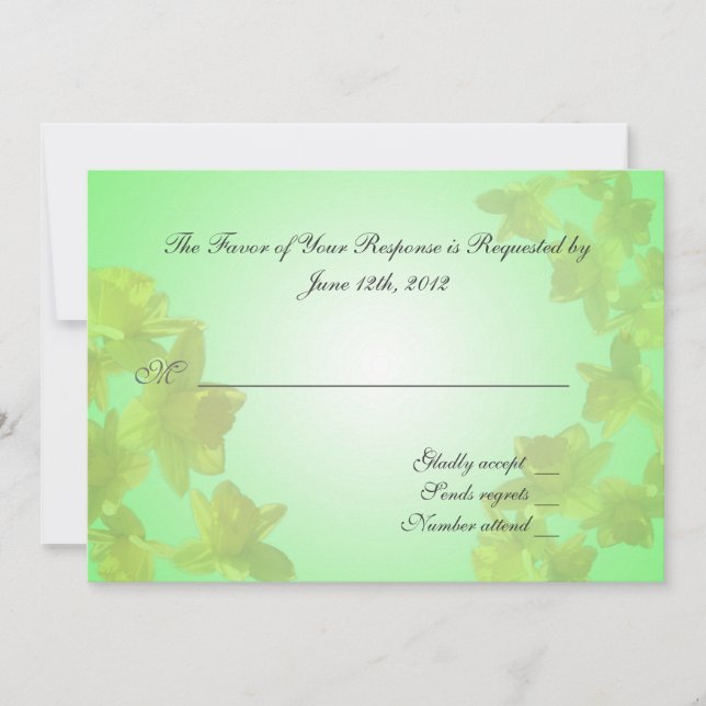 carte d'acceptation de mariage,fleurs de tulipes j (Devant)