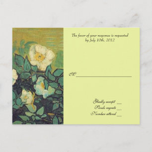 Carte d'acceptation mariage, van gogh avec roses