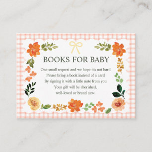 Carte D'accompagnement 011 Terracotta Gingham Livres pour Baby Shower