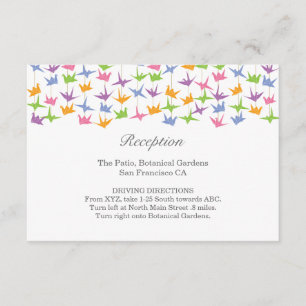 Carte D'accompagnement 1000 Hanging Origami Mariage de grues en papier