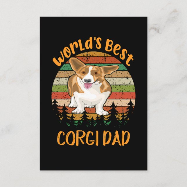 Carte D'accompagnement 1 Meilleur Papa Corgi du Monde (Devant)