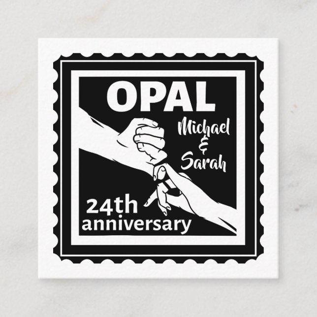 Carte D'accompagnement 24e anniversaire du mariage opal traditionnel (Devant)