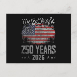 Carte D'accompagnement 250 ans 250e anniversaire américain USA patriotiqu