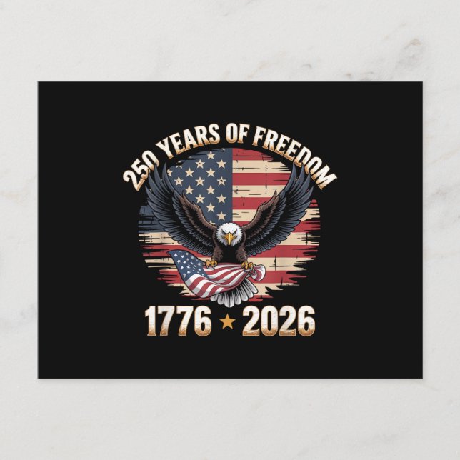 Carte D'accompagnement 250 Years American 250th Anniversary US USA Flag 4 (Devant)