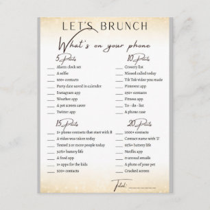 Carte D'accompagnement 2 en 1 Jeu de douche à brunch nuptial