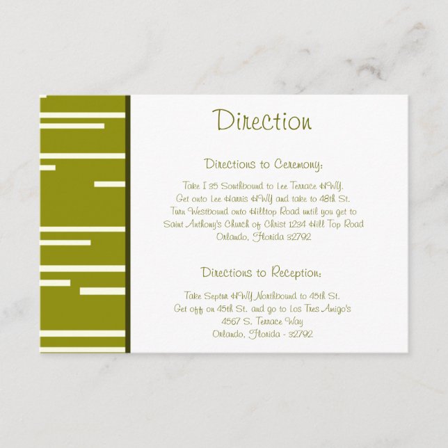 Carte D'accompagnement 3,5 x 5 Direction Pear Tree White Strips (Devant)