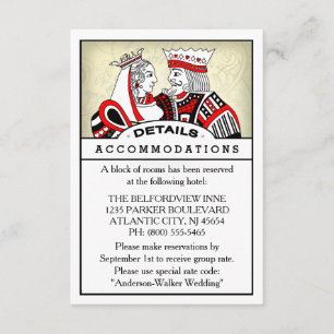 Carte D'accompagnement 3.5x5 Détails Fiche d'information - King & Queen