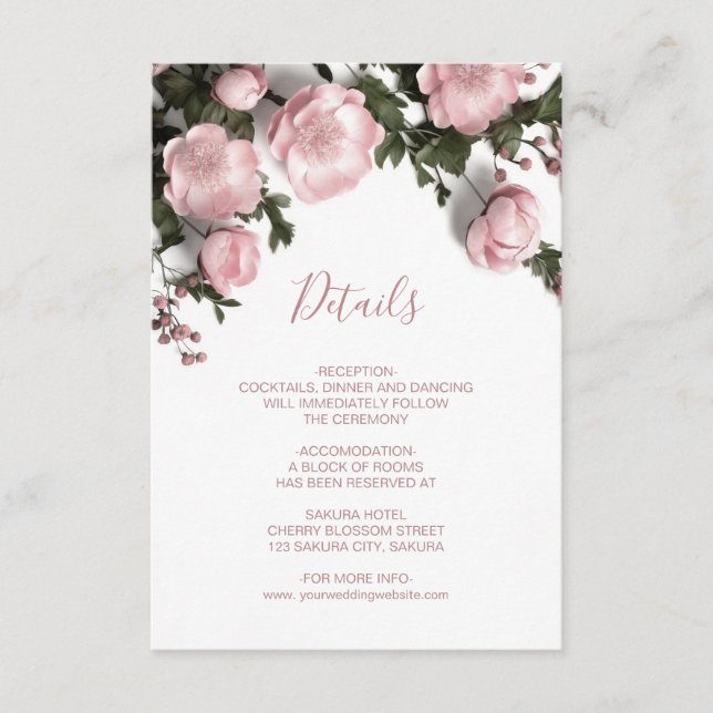 Carte D'accompagnement 3D Roses Wildflowers White (Devant)
