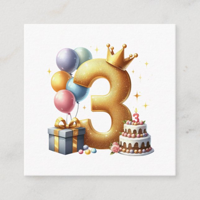 Carte D'accompagnement 3ème anniversaire en or (Devant)