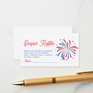 Carte D'accompagnement 4 juillet moderne Baby shower Déchets Raffle