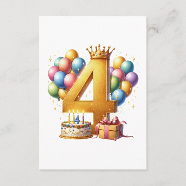 Carte D'accompagnement 4ème anniversaire doré (Devant)