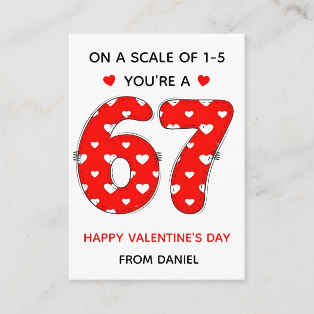 Carte D'accompagnement 67 Classroom Kids Red Heart Valentines Card (Devant)