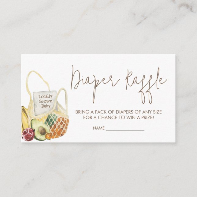 Carte D'accompagnement 960 Baby shower biologique pour bébés Raffle de co (Devant)