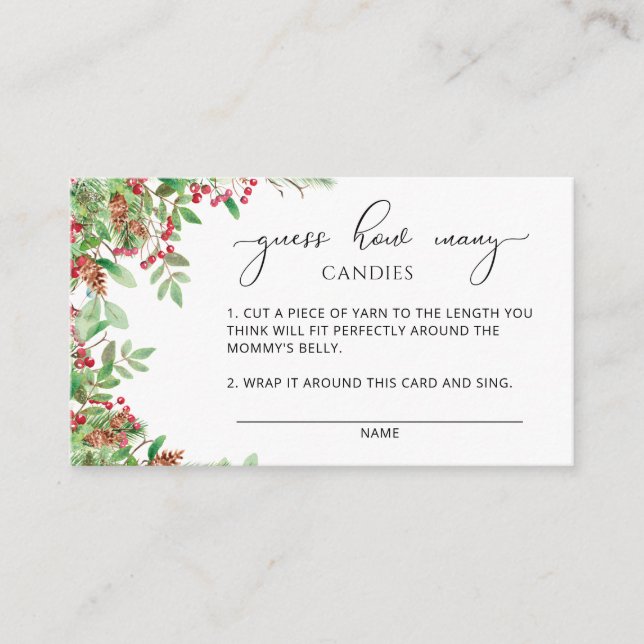 Carte D'accompagnement À feuillage persistant Devis Combien De Candies Ca (Devant)