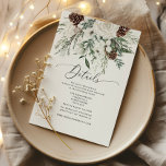 Carte D'accompagnement À feuillage persistant et élégant détails du maria<br><div class="desc">Détails de mariage hivernal à feuillage persistant et élégants Cartes de clôture Objets correspondants disponibles.</div>