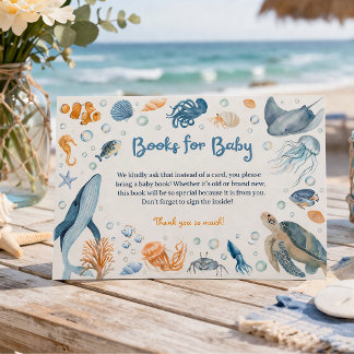 Carte D'accompagnement À la mer bientôt Livre pour Baby Shower côtier