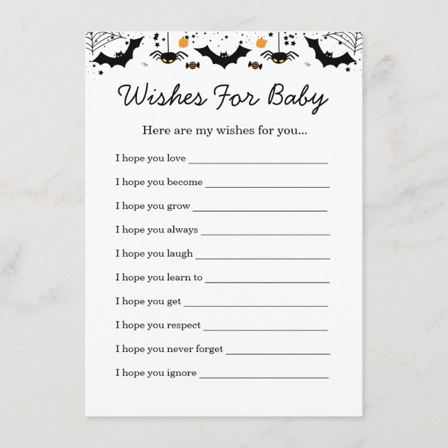 Carte D'accompagnement A Little Boo Is Almost Due Halloween Baby Shower (Devant)