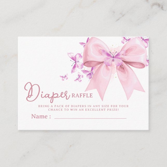 Carte D'accompagnement  A Little Butterfly Bow Baby Shower  (Devant)