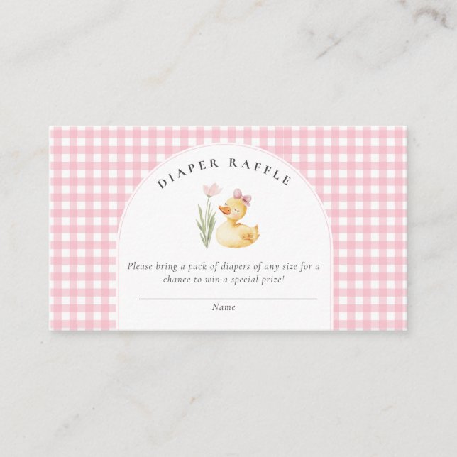 Carte D'accompagnement A Little Duckling is on the Way Bow Baby Shower  (Devant)