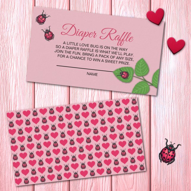 Carte D'accompagnement A Little Love Bug Ladybug Diaper Raffle (Créateur téléchargé)