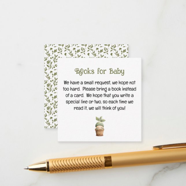 Carte D'accompagnement A Little Sprout on the Way Books for Baby Card (Devant/Arrière en situation)