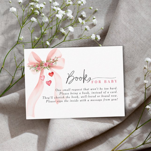 Carte D'accompagnement A little Sweetheart Pink bow Valentine Baby shower (Créateur téléchargé)