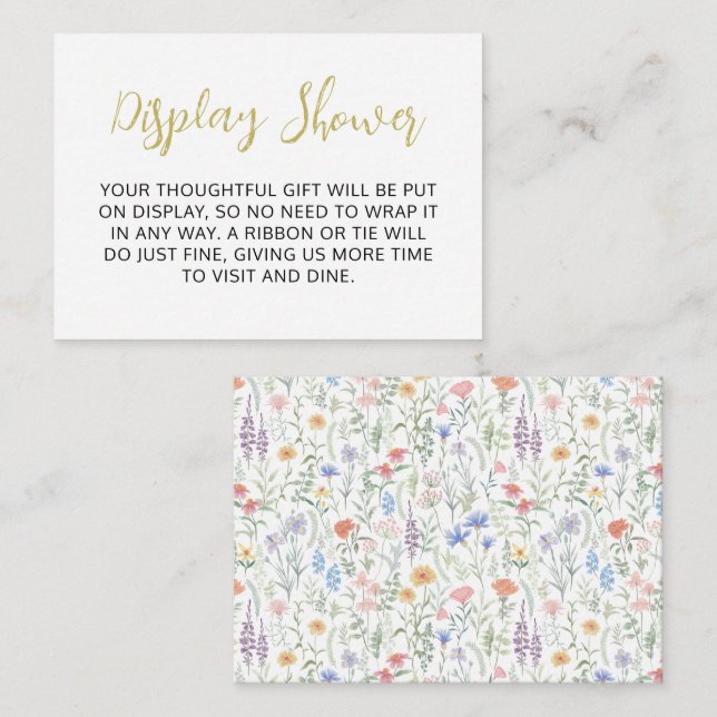 Carte d'accompagnement à motif de fleurs sauvages  (Devant / Derrière)
