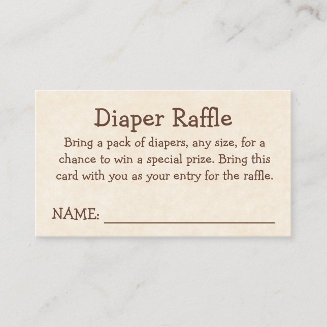 Carte D'accompagnement A New Chapter Begins - Diaper Raffle (Devant)