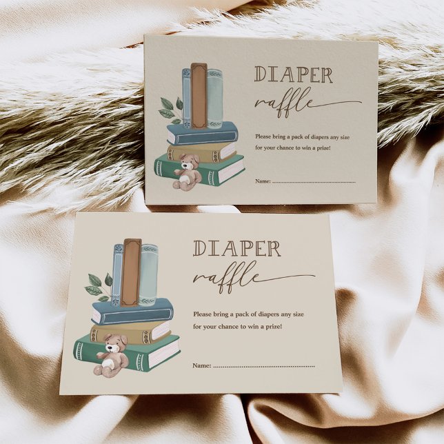 Carte D'accompagnement A New Chapter Begins: Storybook Diaper Raffle Baby (Créateur téléchargé)