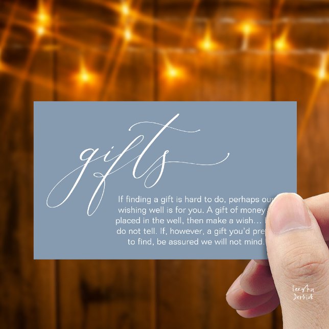 Carte D'accompagnement A Note On Gifts, Honeymoon Wish Wishing Well, Fund (Honeymoon Fund Wishing Well, Wish, A Note On Gifts Enclosure Card in Dusty Blue)