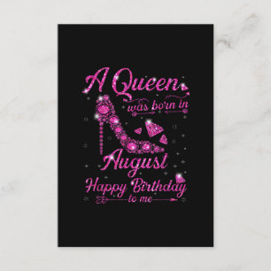 Carte D'accompagnement A Queen As Born In August Birthday Gift Women