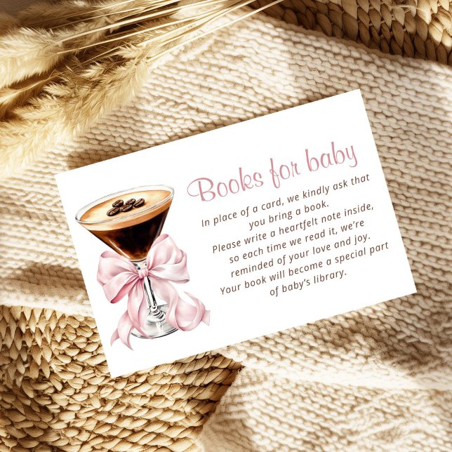 Carte D'accompagnement A Tini One Pink Espresso Martini Books for Baby (A tini one Espresso martini Baby Shower Books for baby Card)
