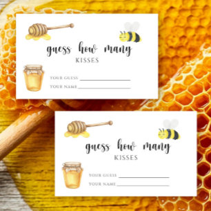 Carte D'accompagnement Abeille - devine combien de BISOUS jeu de mariage