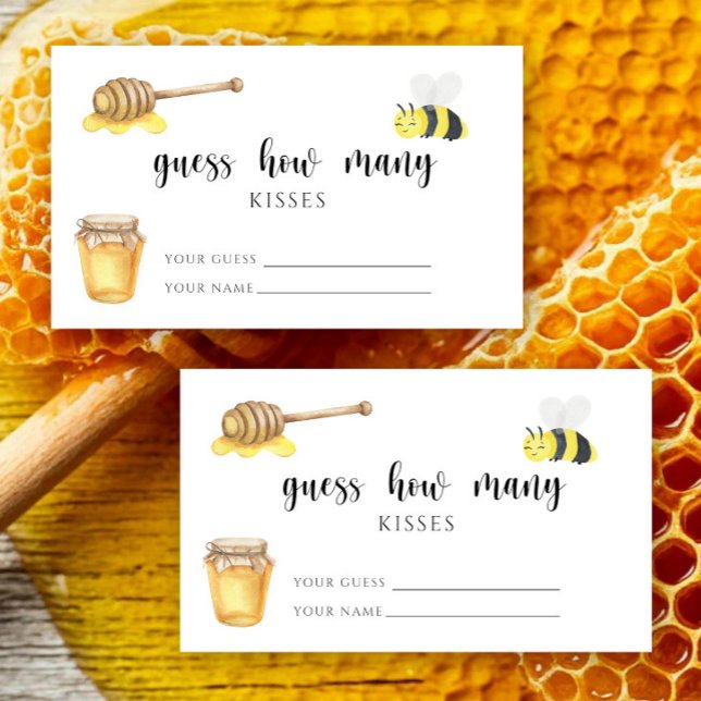 Carte D'accompagnement Abeille - devine combien de BISOUS jeu de mariage (Créateur téléchargé)